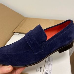 Blue suede calf leather loafer- size 12